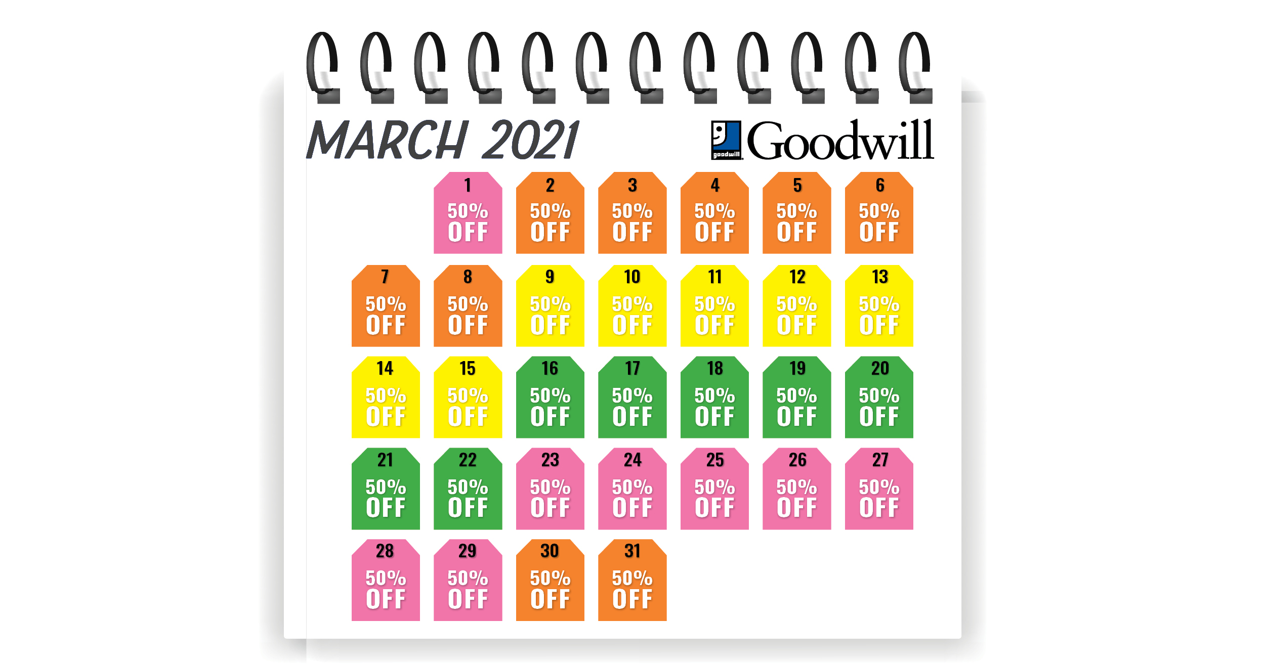 Learn How You Can Save 50% On Select Merchandise Every Day at Goodwill!